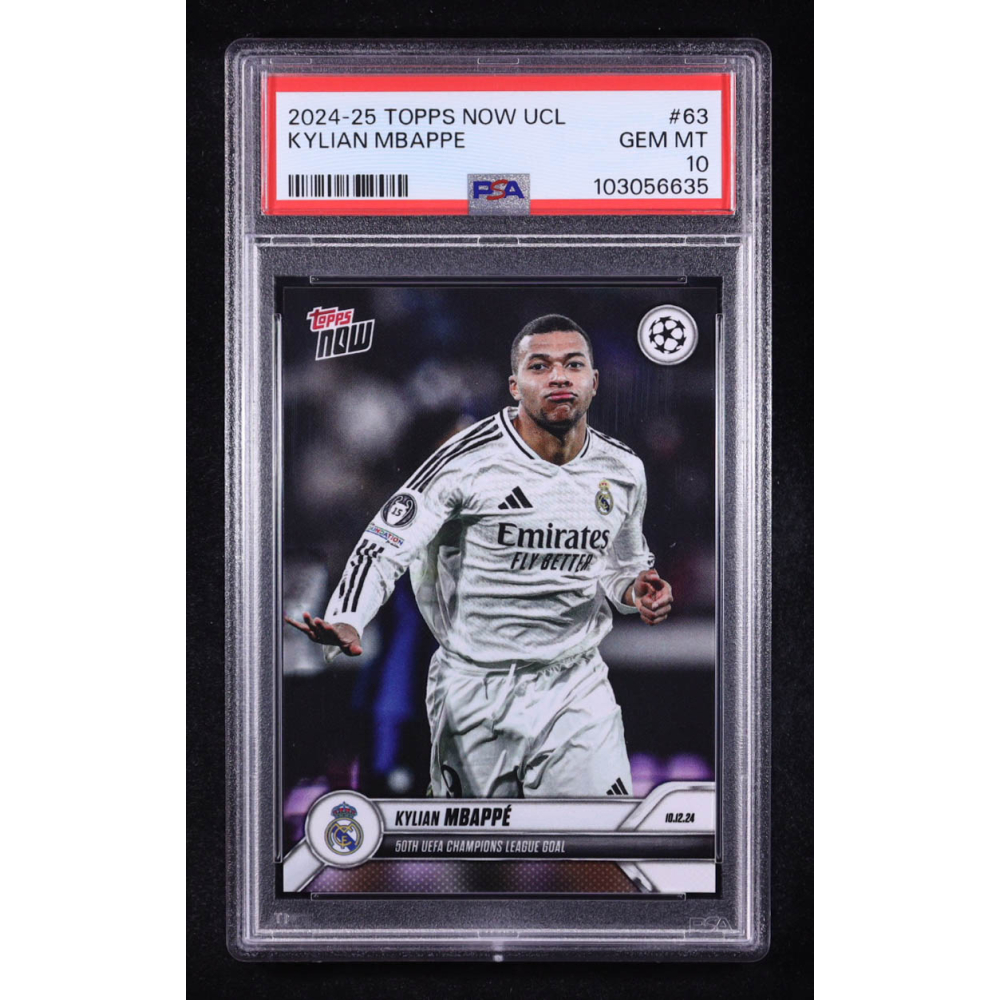 Kylian Mbappe 2024-25 Topps Now UEFA Club Competitions #63 (PSA 10) at PristineAuction.com