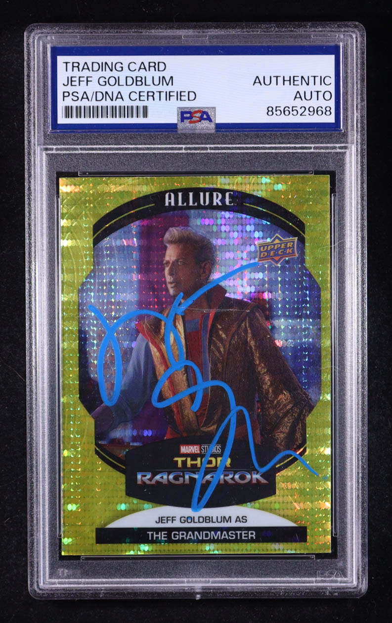 Jeff Goldblum Signed The Grandmaster 2022 Upper Deck Marvel "Thor: Ragnarok" Allure #65 (PSA) at PristineAuction.com Jeff Goldblum Signed The Grandmaster 2022 Upper Deck Marvel "Thor: Ragnarok" Allure #65 (PSA) at PristineAuction.com