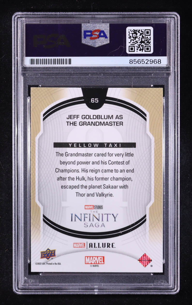 Jeff Goldblum Signed The Grandmaster 2022 Upper Deck Marvel "Thor: Ragnarok" Allure #65 (PSA) at PristineAuction.com Jeff Goldblum Signed The Grandmaster 2022 Upper Deck Marvel "Thor: Ragnarok" Allure #65 (PSA) at PristineAuction.com