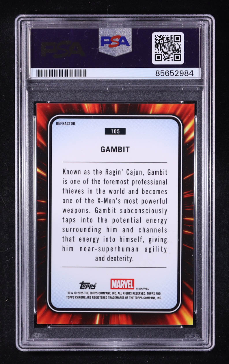 Channing Tatum Signed Gambit 2025 Topps Chrome Marvel Holo #105 (PSA) at PristineAuction.com Channing Tatum Signed Gambit 2025 Topps Chrome Marvel Holo #105 (PSA) at PristineAuction.com
