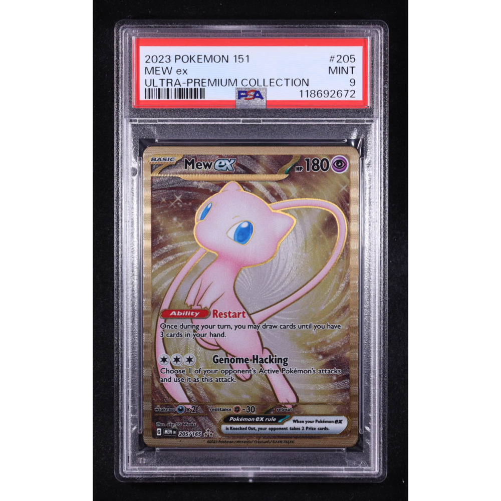 Mew EX 2023 Pokemon Scarlet and Violet 151 Ultra-Premium Collection #205 Metal Card (PSA 9) at PristineAuction.com
