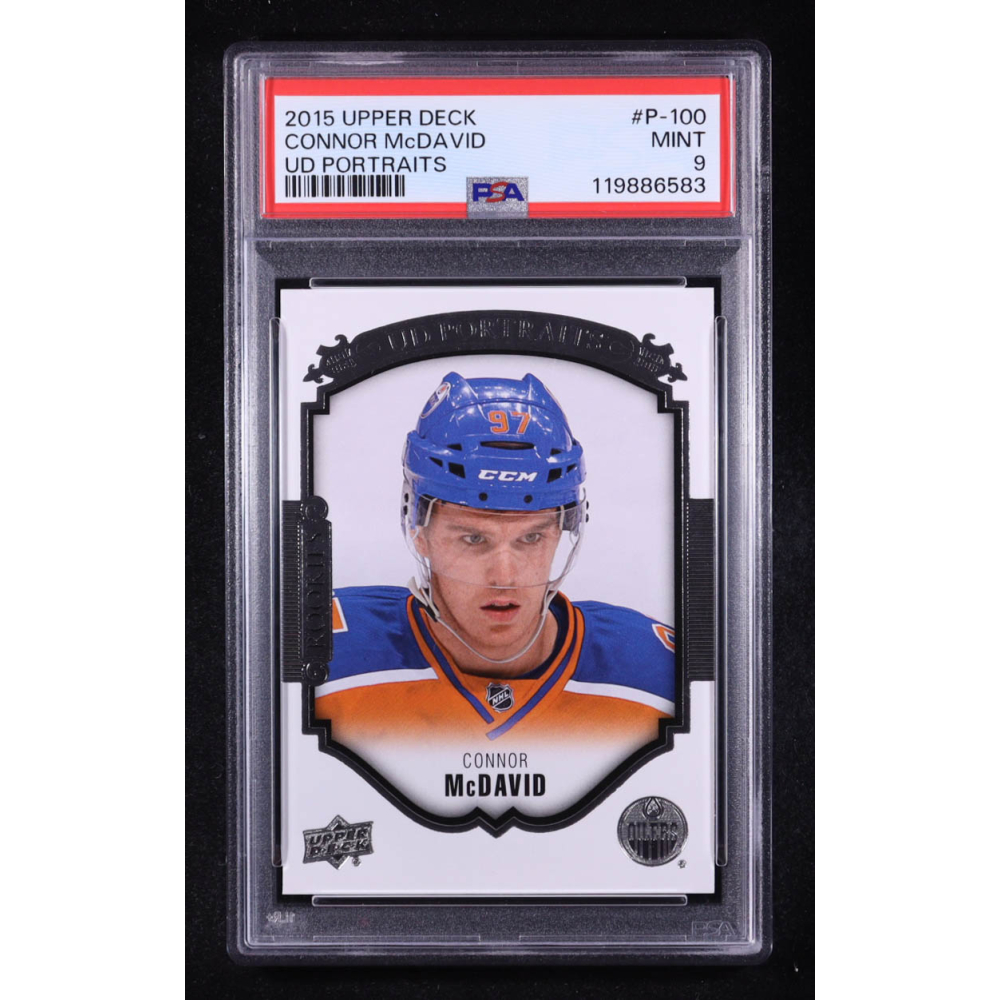Connor McDavid 2015-16 Upper Deck UD Portraits #P100 RC (PSA 9) at PristineAuction.com