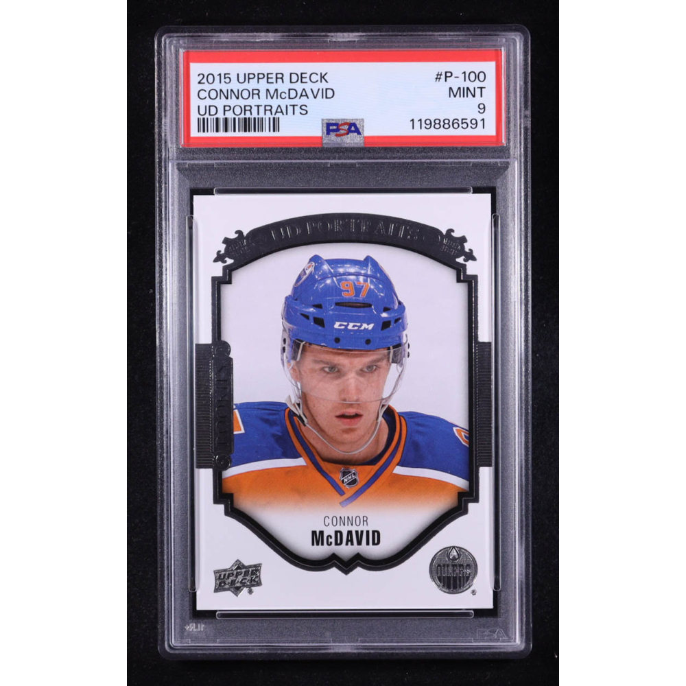 Connor McDavid 2015-16 Upper Deck UD Portraits #P100 RC (PSA 9) at PristineAuction.com