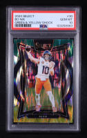 Bo Nix 2024 Select Green & Yellow Shock #30 RC (PSA 10) at PristineAuction.com