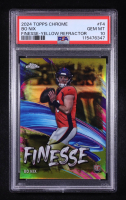 Bo Nix 2024 Topps Chrome Finesse Yellow Refractor #F4 #60/75 RC (PSA 10) at PristineAuction.com