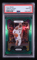 LeBron James 2023 Prizm Green Prizm #63 (PSA 10) at PristineAuction.com