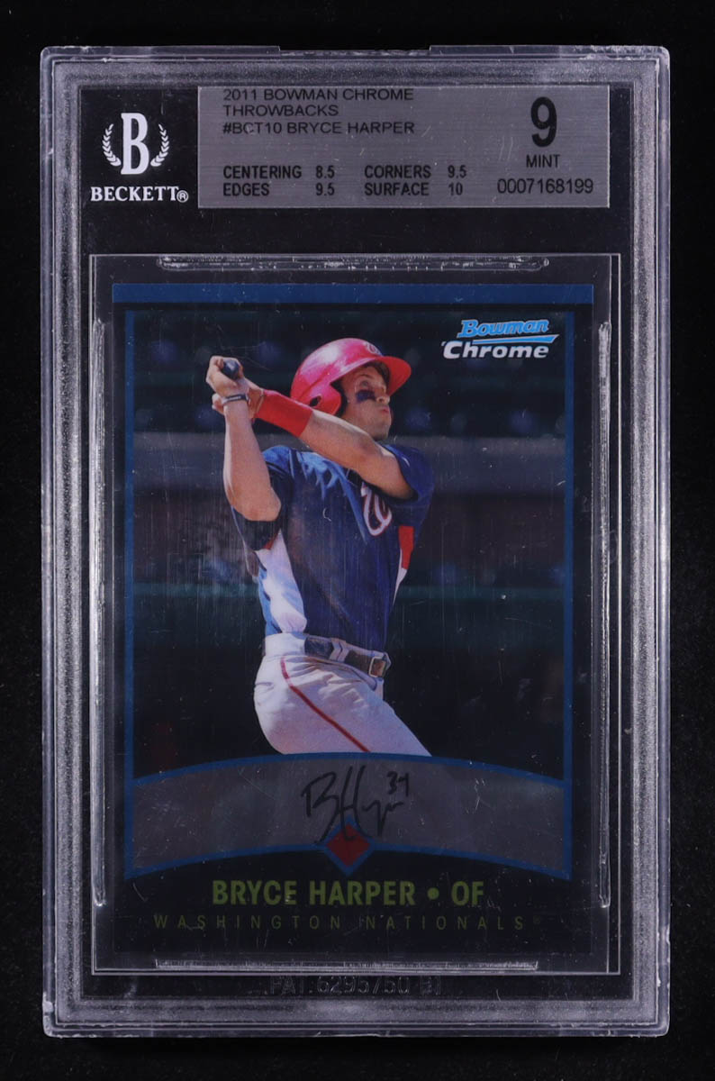 Bryce Harper 2011 Bowman Chrome Throwbacks #BCT10 RC (BGS 9) at PristineAuction.com Bryce Harper 2011 Bowman Chrome Throwbacks #BCT10 RC (BGS 9) at PristineAuction.com