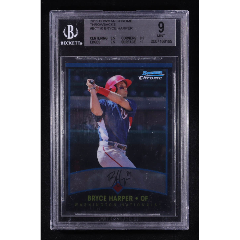 Bryce Harper 2011 Bowman Chrome Throwbacks #BCT10 RC (BGS 9) at PristineAuction.com
