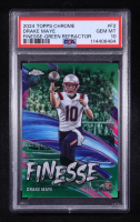 Drake Maye 2024 Topps Chrome Finesse Green Refractor #F2 #93/99 RC (PSA 10) at PristineAuction.com