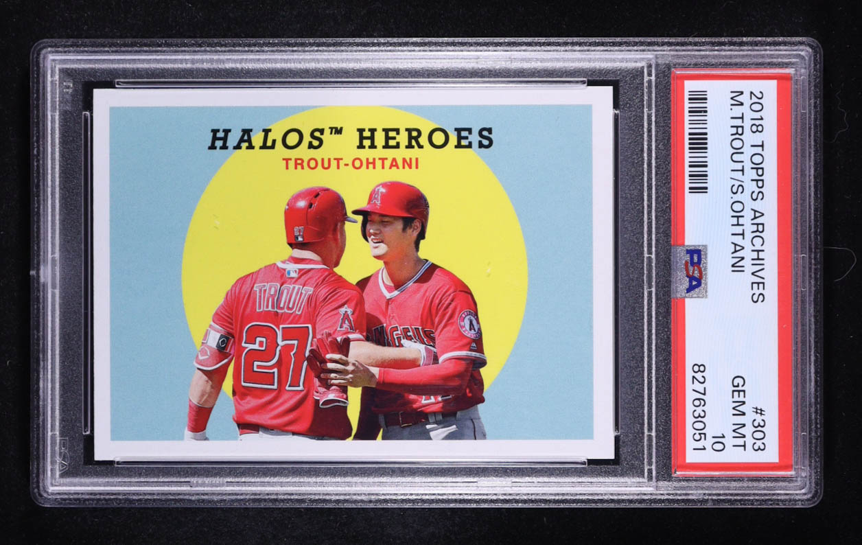 Shohei Ohtani / Mike Trout 2018 Topps Archives #303 (PSA 10) at PristineAuction.com Shohei Ohtani / Mike Trout 2018 Topps Archives #303 (PSA 10) at PristineAuction.com