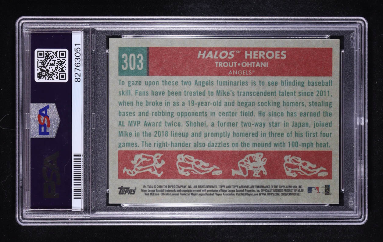 Shohei Ohtani / Mike Trout 2018 Topps Archives #303 (PSA 10) at PristineAuction.com Shohei Ohtani / Mike Trout 2018 Topps Archives #303 (PSA 10) at PristineAuction.com