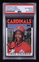 Vince Coleman Signed 1986 Topps #370 RC (PSA) at PristineAuction.com