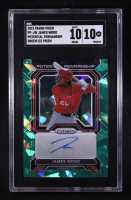 James Wood 2023 Panini Prizm Potential Penmanship Green Ice Prizm #PPJW RC (SGC 10 | Auto 10) at PristineAuction.com