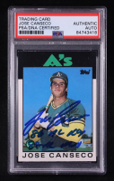Jose Canseco Signed 1986 Topps Traded #20T XRC With (2) Career Inscriptions (PSA) at PristineAuction.com