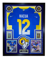 Puka Nacua Signed Rams Custom Framed Nike Jersey with LED Display & (2) PSA 10 Graded Rookie Cards (Fanatics) at PristineAuction.com