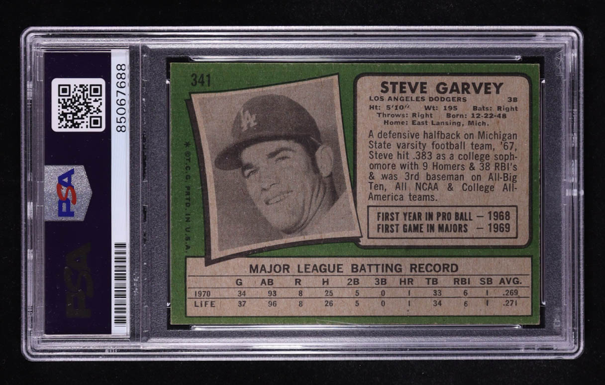 Steve Garvey Signed 1971 Topps #341 RC Inscribed "74 NL MVP" (PSA | Autograph Grade 10) at PristineAuction.com Steve Garvey Signed 1971 Topps #341 RC Inscribed "74 NL MVP" (PSA | Autograph Grade 10) at PristineAuction.com