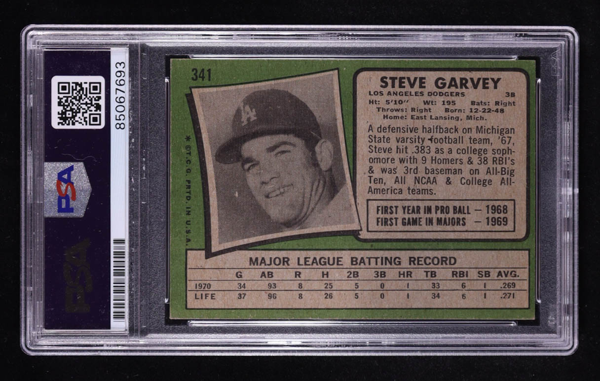 Steve Garvey Signed 1971 Topps #341 RC Inscribed "81 WS Champs" (PSA | Autograph Grade 10) at PristineAuction.com Steve Garvey Signed 1971 Topps #341 RC Inscribed "81 WS Champs" (PSA | Autograph Grade 10) at PristineAuction.com