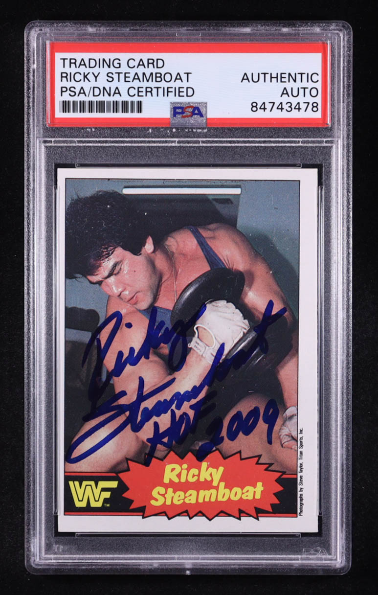 Ricky "The Dragon" Steamboat Signed 1985 O-Pee-Chee WWF #5 Inscribed "HOF 2009" (PSA) at PristineAuction.com Ricky "The Dragon" Steamboat Signed 1985 O-Pee-Chee WWF #5 Inscribed "HOF 2009" (PSA) at PristineAuction.com