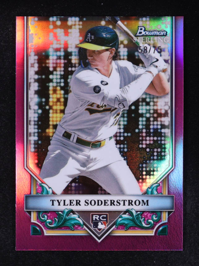 Tyler Soderstrom 2020 Bowman Sterling Rookie Revelation #44 RC #58/75 at PristineAuction.com Tyler Soderstrom 2020 Bowman Sterling Rookie Revelation #44 RC #58/75 at PristineAuction.com