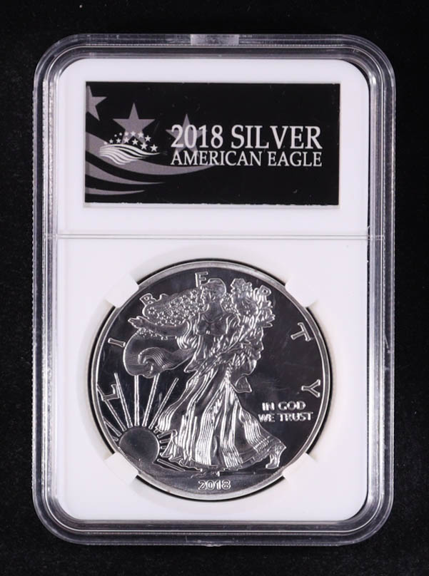 2018 American Silver Eagle $1 Coin at PristineAuction.com 2018 American Silver Eagle $1 Coin at PristineAuction.com