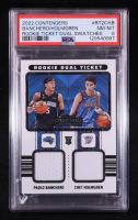 Chet Holmgren / Paolo Banchero 2022-23 Panini Contenders Rookie Ticket Dual Swatches #5 RC (PSA 8) at PristineAuction.com