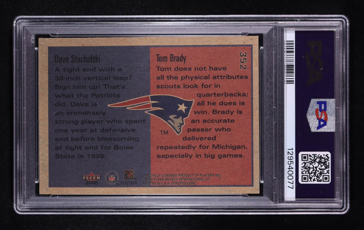 Tom Brady / Dave Stachelski 2000 Fleer Tradition #352 RC (PSA 8) at PristineAuction.com Tom Brady / Dave Stachelski 2000 Fleer Tradition #352 RC (PSA 8) at PristineAuction.com