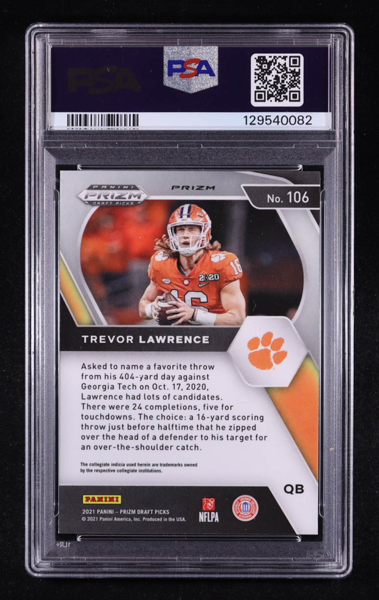 Trevor Lawrence 2021 Panini Prizm Draft Picks Prizms Red Ice #106 RC (PSA 10) at PristineAuction.com Trevor Lawrence 2021 Panini Prizm Draft Picks Prizms Red Ice #106 RC (PSA 10) at PristineAuction.com