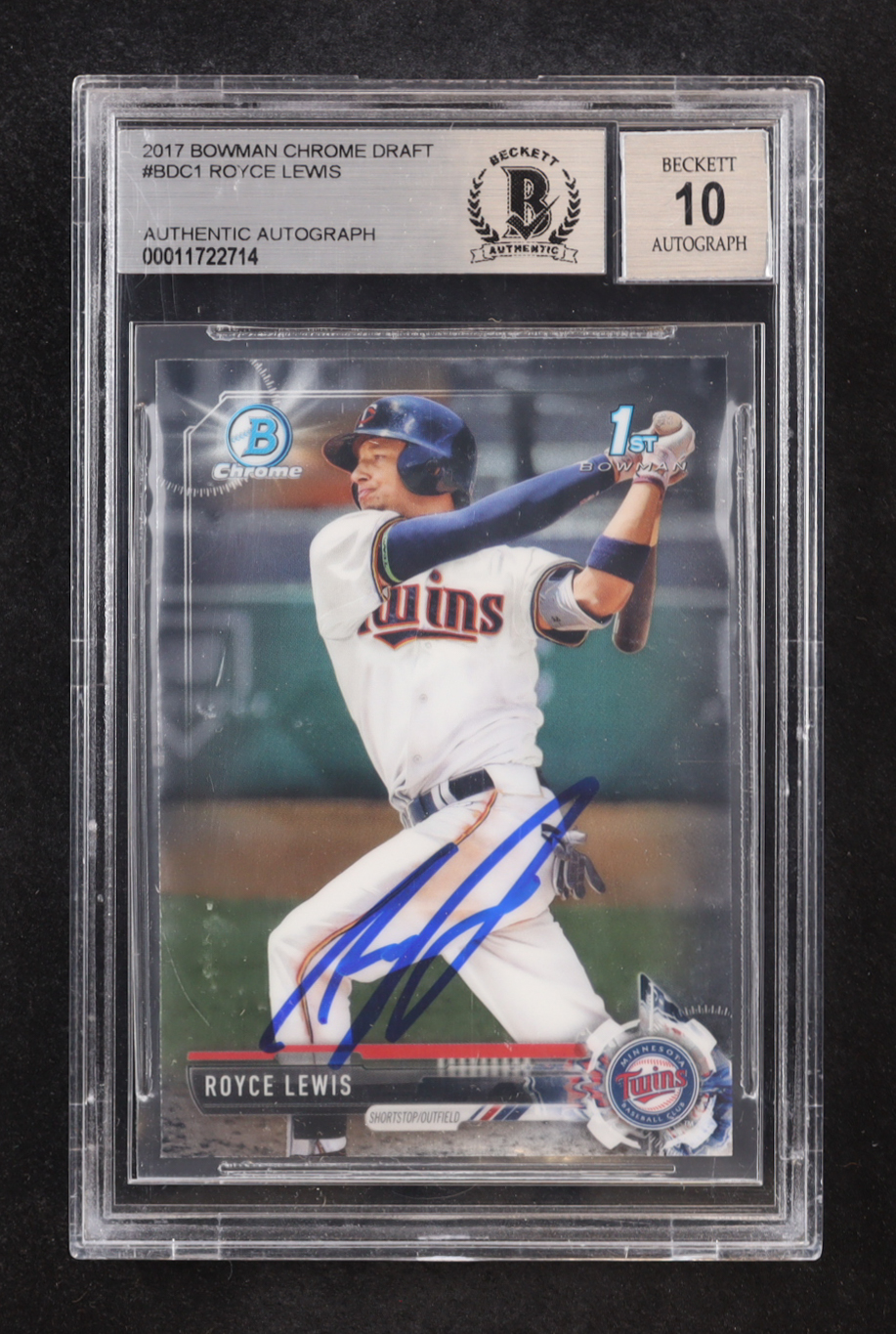 Royce Lewis Signed 2017 Bowman Chrome Draft #BDC1 RC (BGS | Auto Grade 10) at PristineAuction.com Royce Lewis Signed 2017 Bowman Chrome Draft #BDC1 RC (BGS | Auto Grade 10) at PristineAuction.com