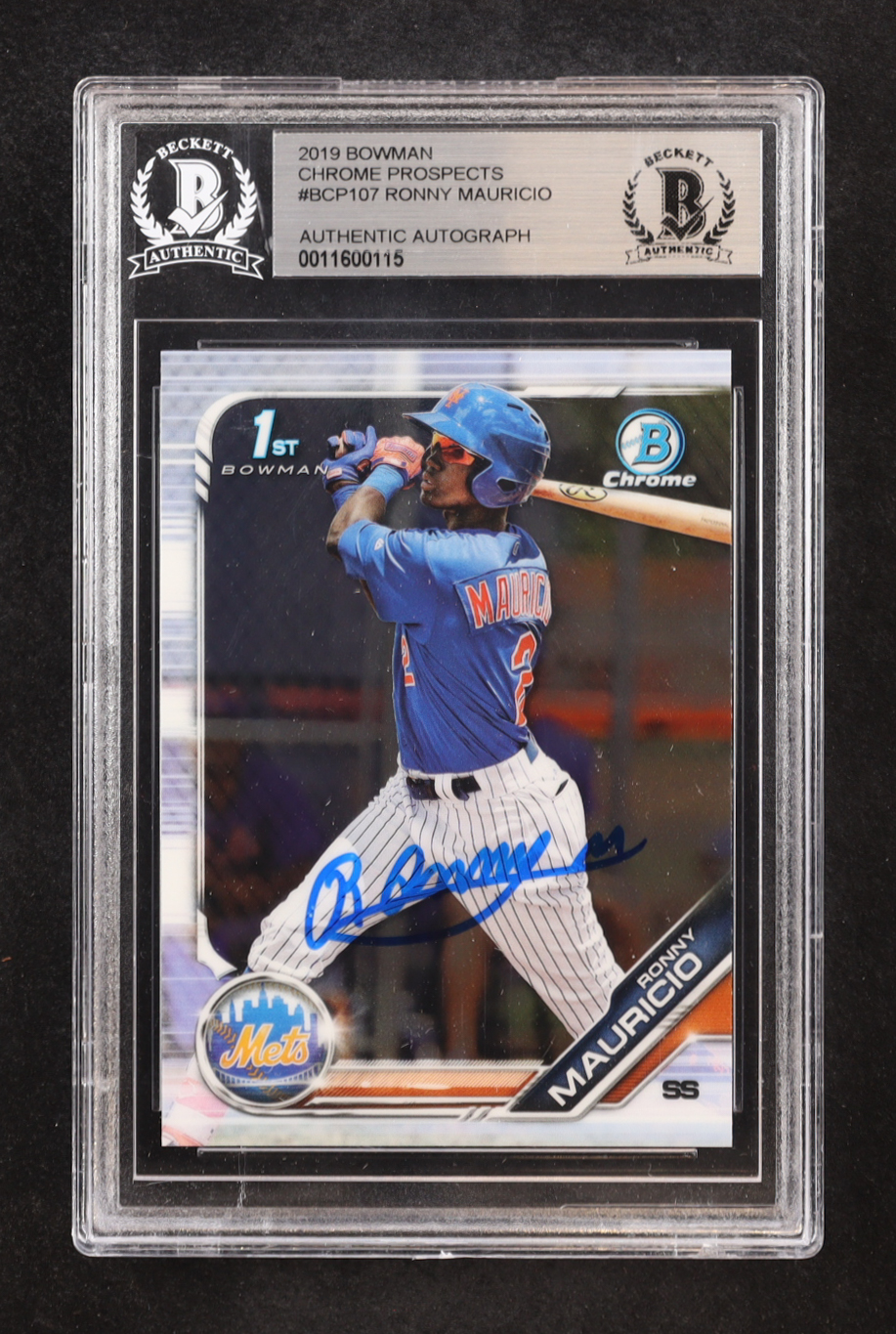 Ronny Mauricio Signed 2019 Bowman Chrome Prospects #BCP107 RC (BGS) at PristineAuction.com Ronny Mauricio Signed 2019 Bowman Chrome Prospects #BCP107 RC (BGS) at PristineAuction.com
