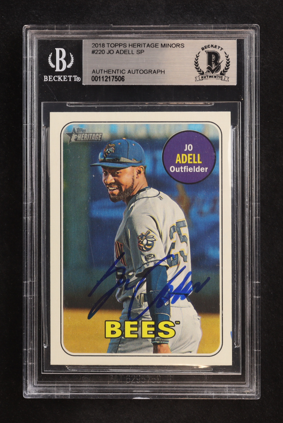 Jo Adell Signed 2018 Topps Heritage Minors #220 (BGS) at PristineAuction.com Jo Adell Signed 2018 Topps Heritage Minors #220 (BGS) at PristineAuction.com