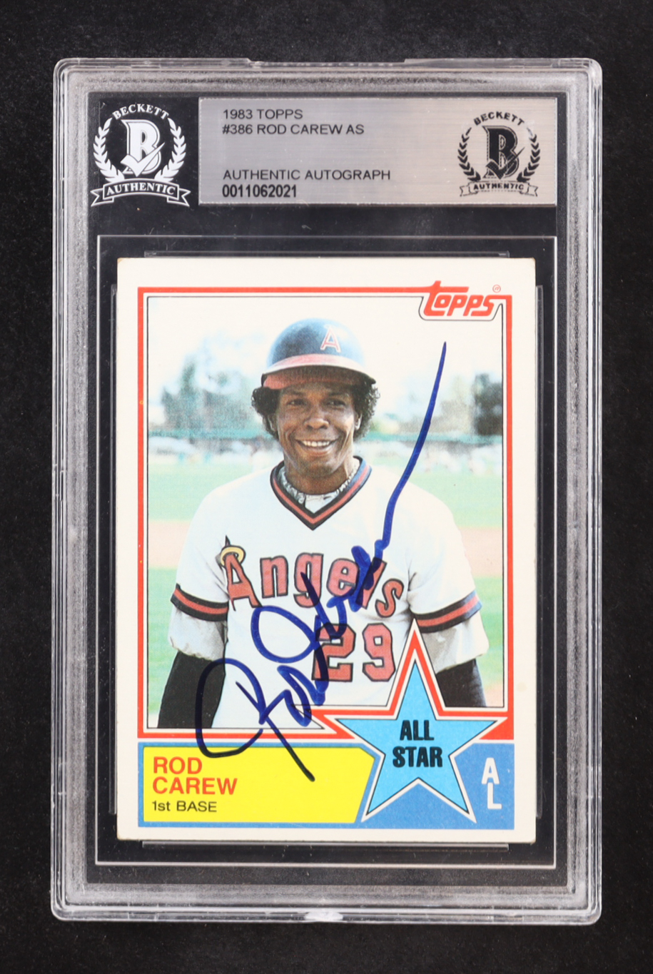 Rod Carew Signed 1983 Topps #386 AS (BGS) at PristineAuction.com Rod Carew Signed 1983 Topps #386 AS (BGS) at PristineAuction.com