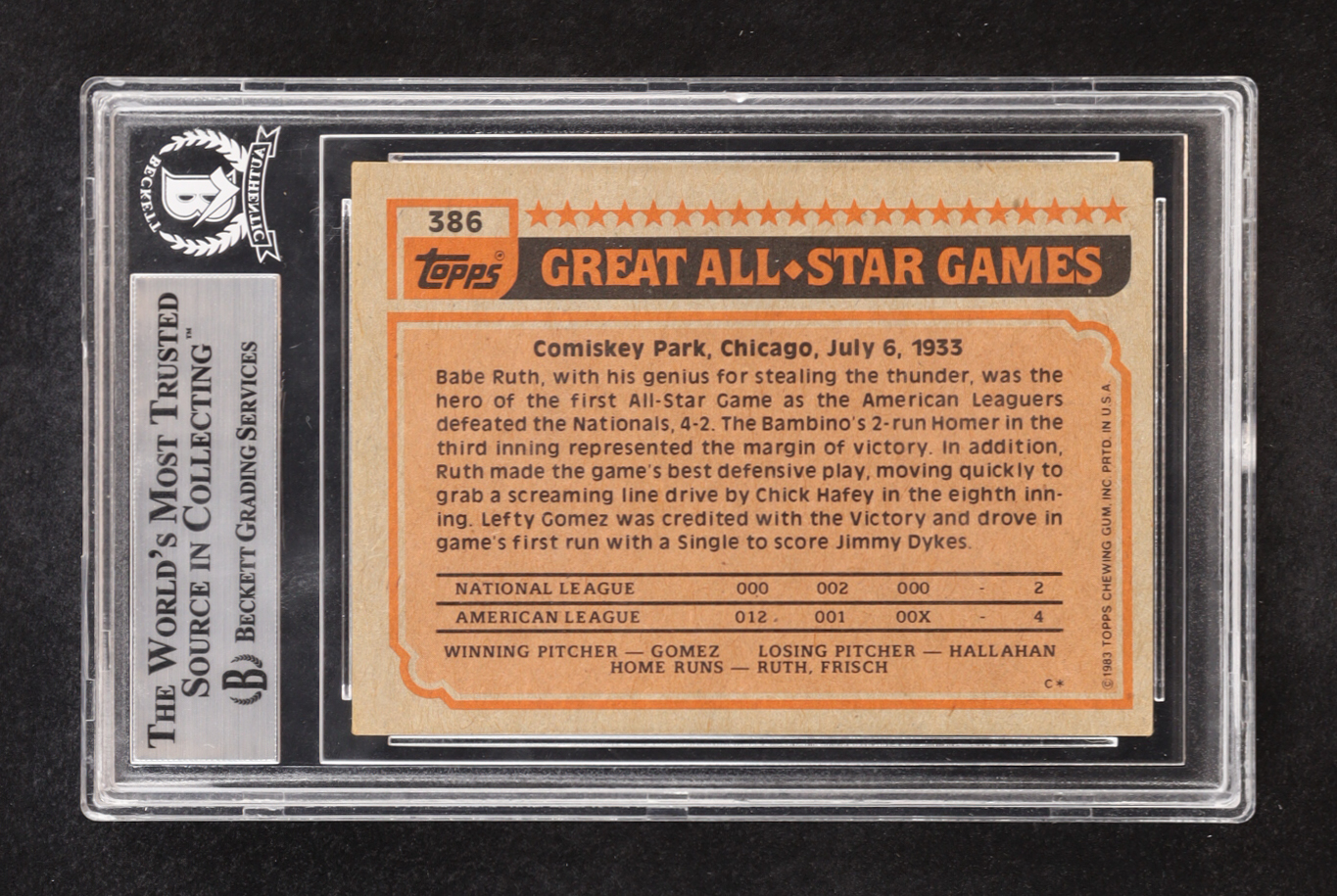 Rod Carew Signed 1983 Topps #386 AS (BGS) at PristineAuction.com Rod Carew Signed 1983 Topps #386 AS (BGS) at PristineAuction.com