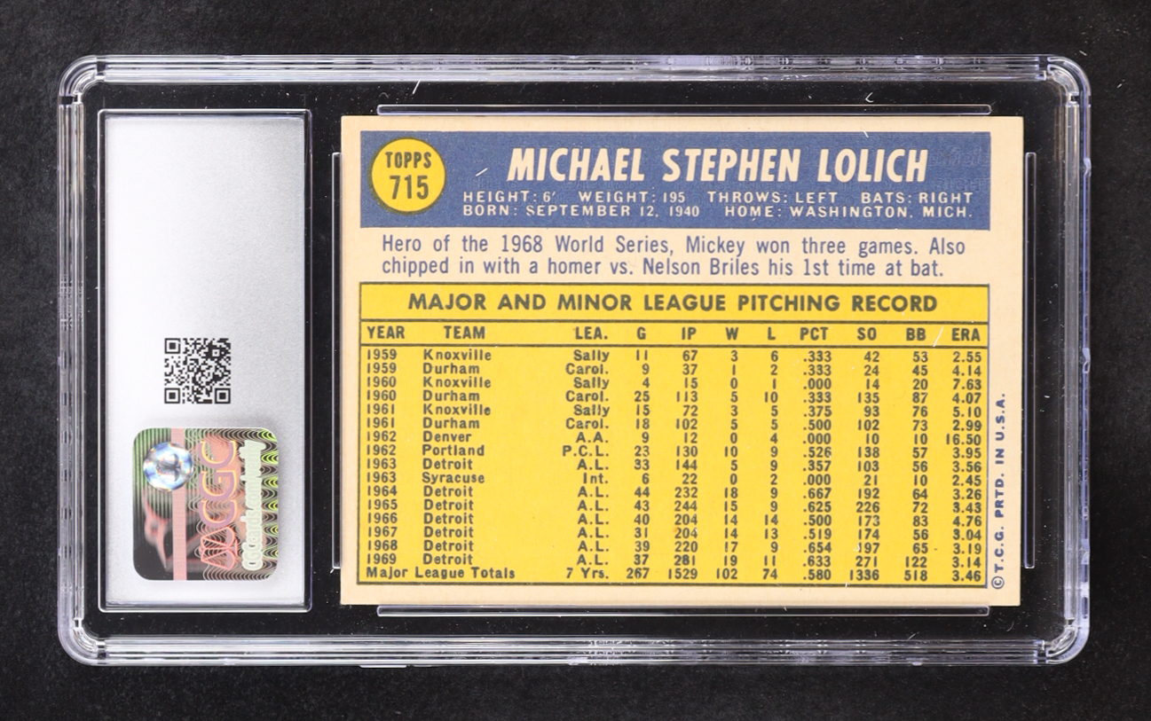 Mickey Lolich 1970 Topps #715 (CGC 6) at PristineAuction.com Mickey Lolich 1970 Topps #715 (CGC 6) at PristineAuction.com