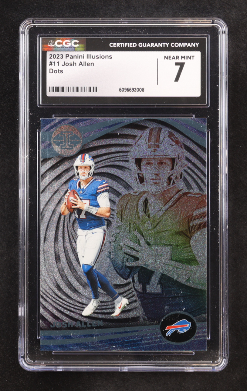 Josh Allen 2023 Panini Illusions Dots #11 (CGC 7) at PristineAuction.com Josh Allen 2023 Panini Illusions Dots #11 (CGC 7) at PristineAuction.com