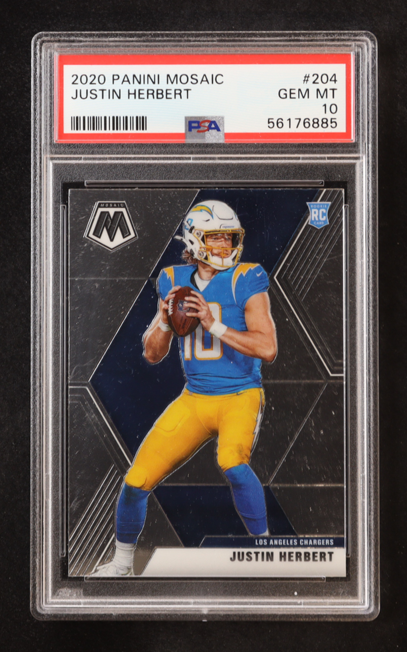 Justin Herbert 2020 Panini Mosaic #204 RC (PSA 10) at PristineAuction.com Justin Herbert 2020 Panini Mosaic #204 RC (PSA 10) at PristineAuction.com