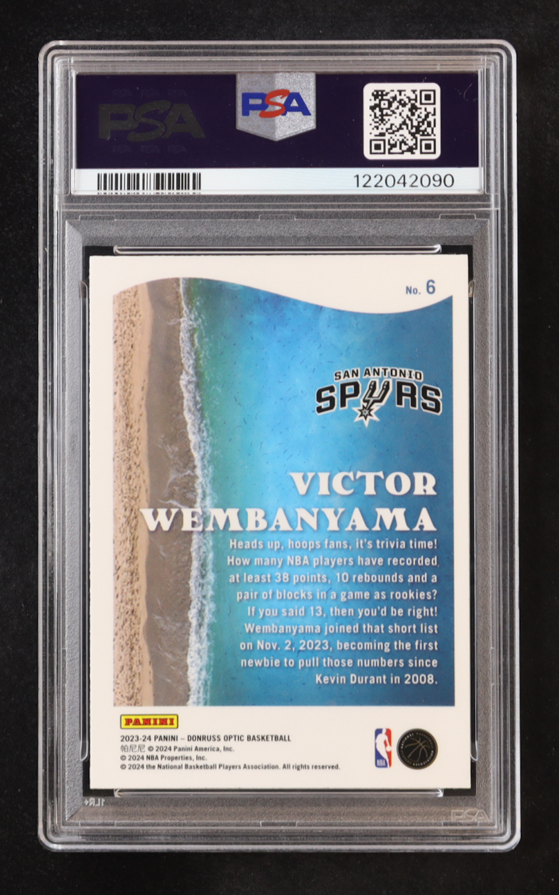 Victor Wembanyama 2023-24 Donruss Optic Splash! #6 RC (PSA 10) at PristineAuction.com Victor Wembanyama 2023-24 Donruss Optic Splash! #6 RC (PSA 10) at PristineAuction.com