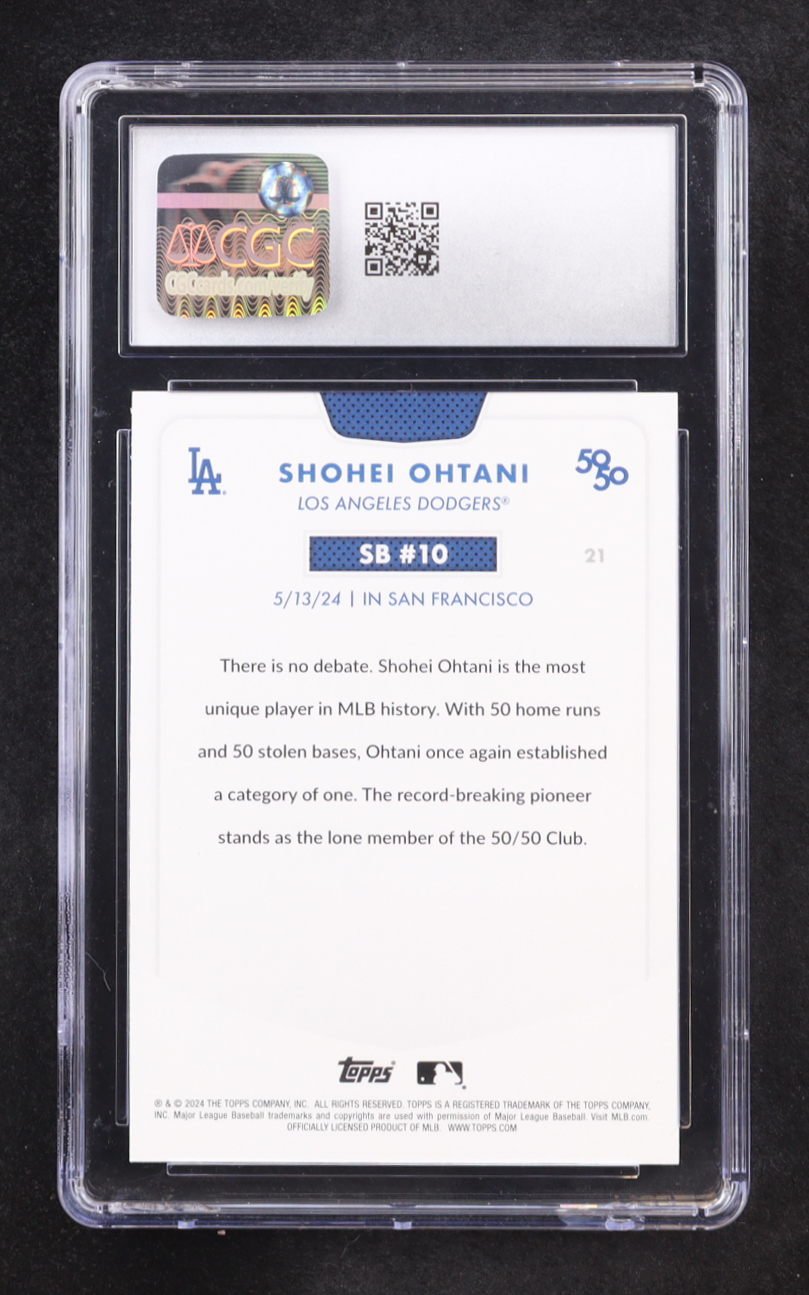 Shohei Ohtani 2024 Topps 50/50 #21 (CGC 10) at PristineAuction.com Shohei Ohtani 2024 Topps 50/50 #21 (CGC 10) at PristineAuction.com