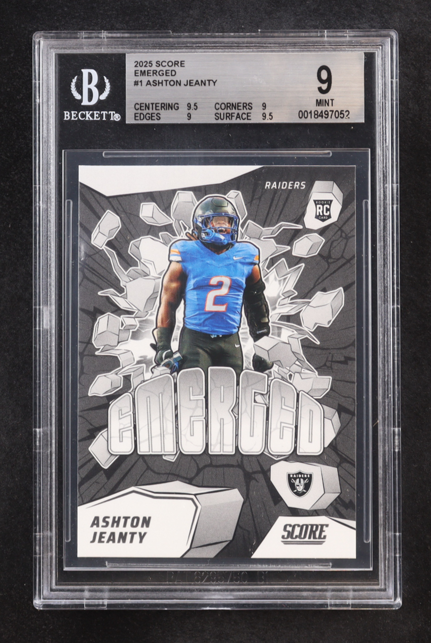 Ashton Jeanty 2025 Score Emerged #1 RC (BGS 9) at PristineAuction.com Ashton Jeanty 2025 Score Emerged #1 RC (BGS 9) at PristineAuction.com