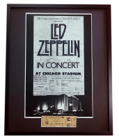 Led Zeppelin Custom Framed Display with Original 1980 Concert Ticket & Chicago Stadium Letter of Provenance at PristineAuction.com