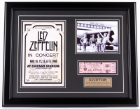 Led Zeppelin Custom Framed Display with Original 1980 Concert Ticket & Chicago Stadium Letter of Provenance at PristineAuction.com