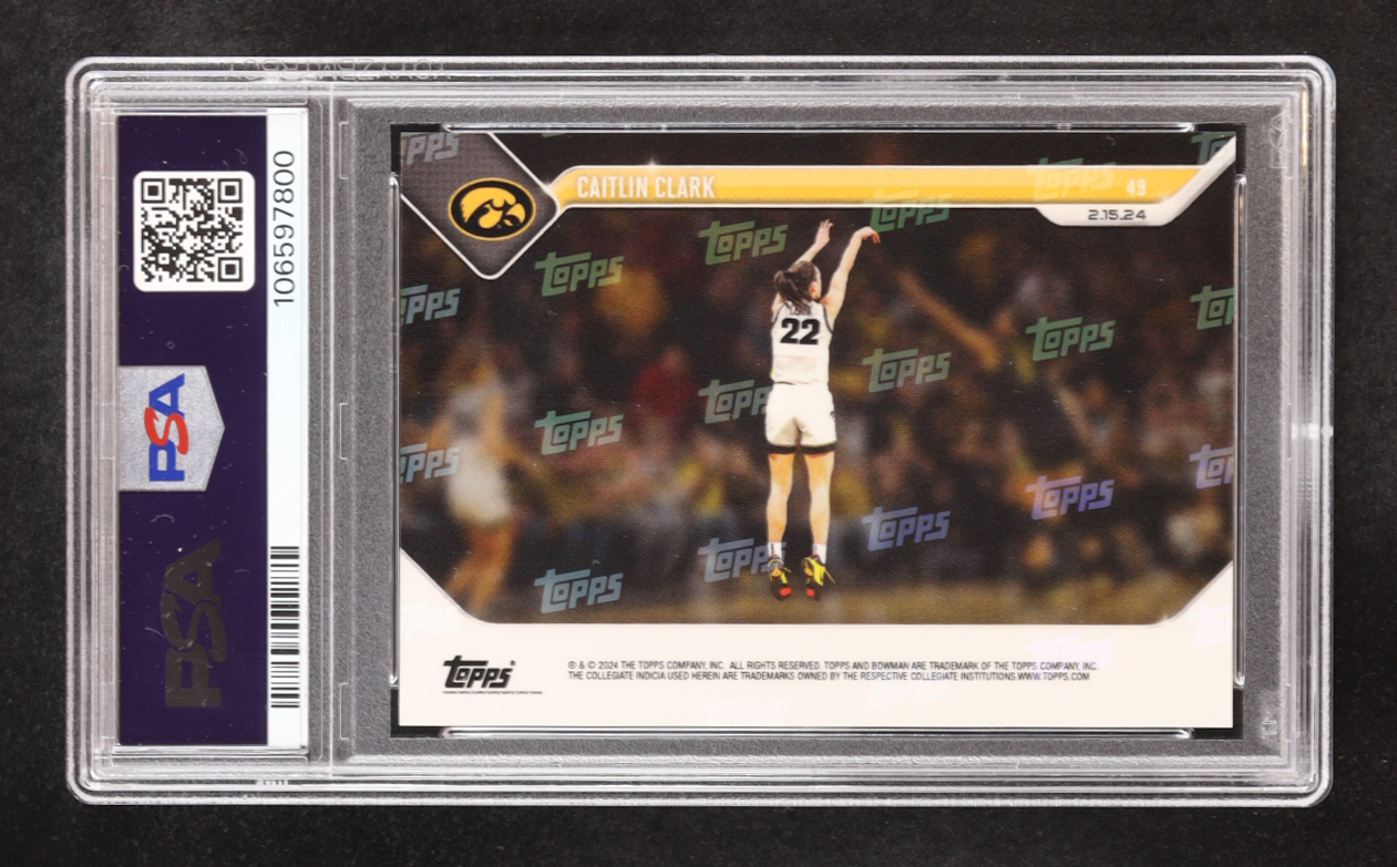 Caitlin Clark 2023 Bowman U Now #49 RC (PSA 9) at PristineAuction.com Caitlin Clark 2023 Bowman U Now #49 RC (PSA 9) at PristineAuction.com