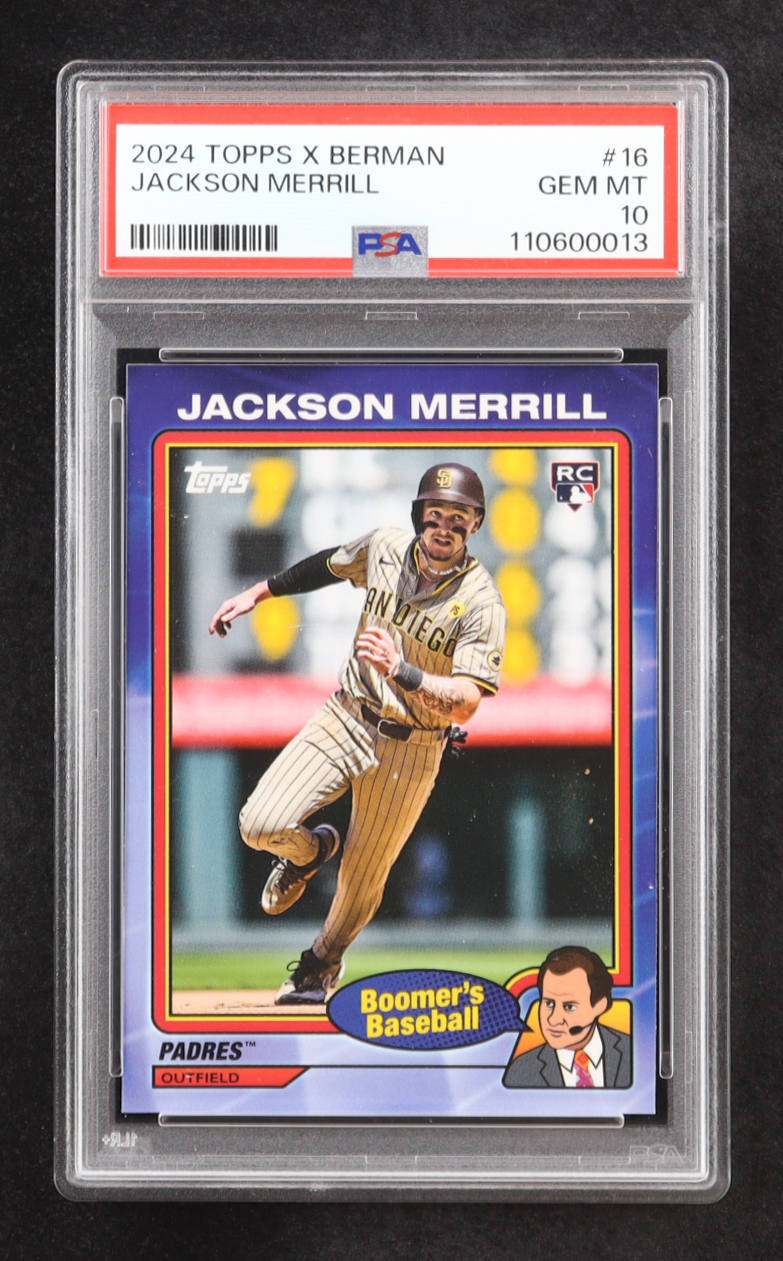 Jackson Merrill 2024 Topps x Berman #16 RC (PSA 10) at PristineAuction.com Jackson Merrill 2024 Topps x Berman #16 RC (PSA 10) at PristineAuction.com