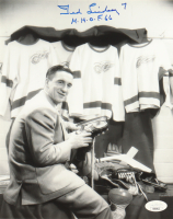 Ted Lindsay Signed Red Wings 8x10 Photo Inscribed "H.H.O.F. 66" (JSA) at PristineAuction.com