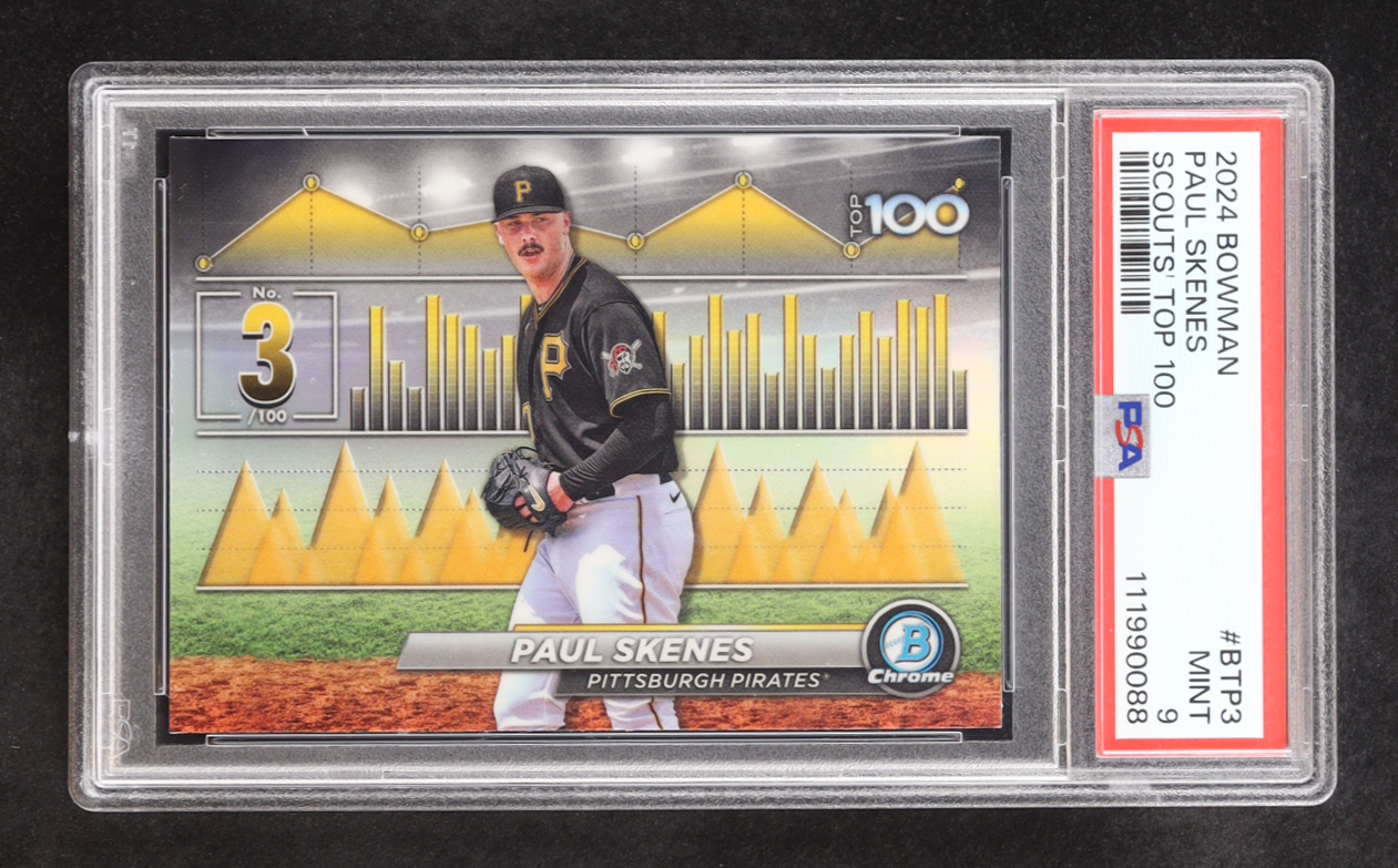 Paul Skenes 2024 Bowman Scouts' Top 100 #BTP3 (PSA 10) at PristineAuction.com Paul Skenes 2024 Bowman Scouts' Top 100 #BTP3 (PSA 10) at PristineAuction.com