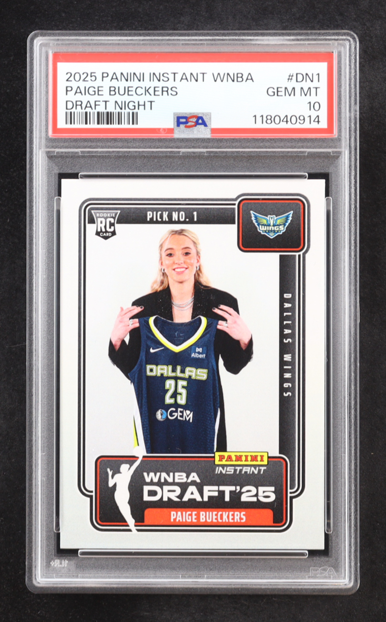 Paige Bueckers 2025 Panini Instant WNBA Draft Night #DN1 RC (PSA 10) at PristineAuction.com Paige Bueckers 2025 Panini Instant WNBA Draft Night #DN1 RC (PSA 10) at PristineAuction.com