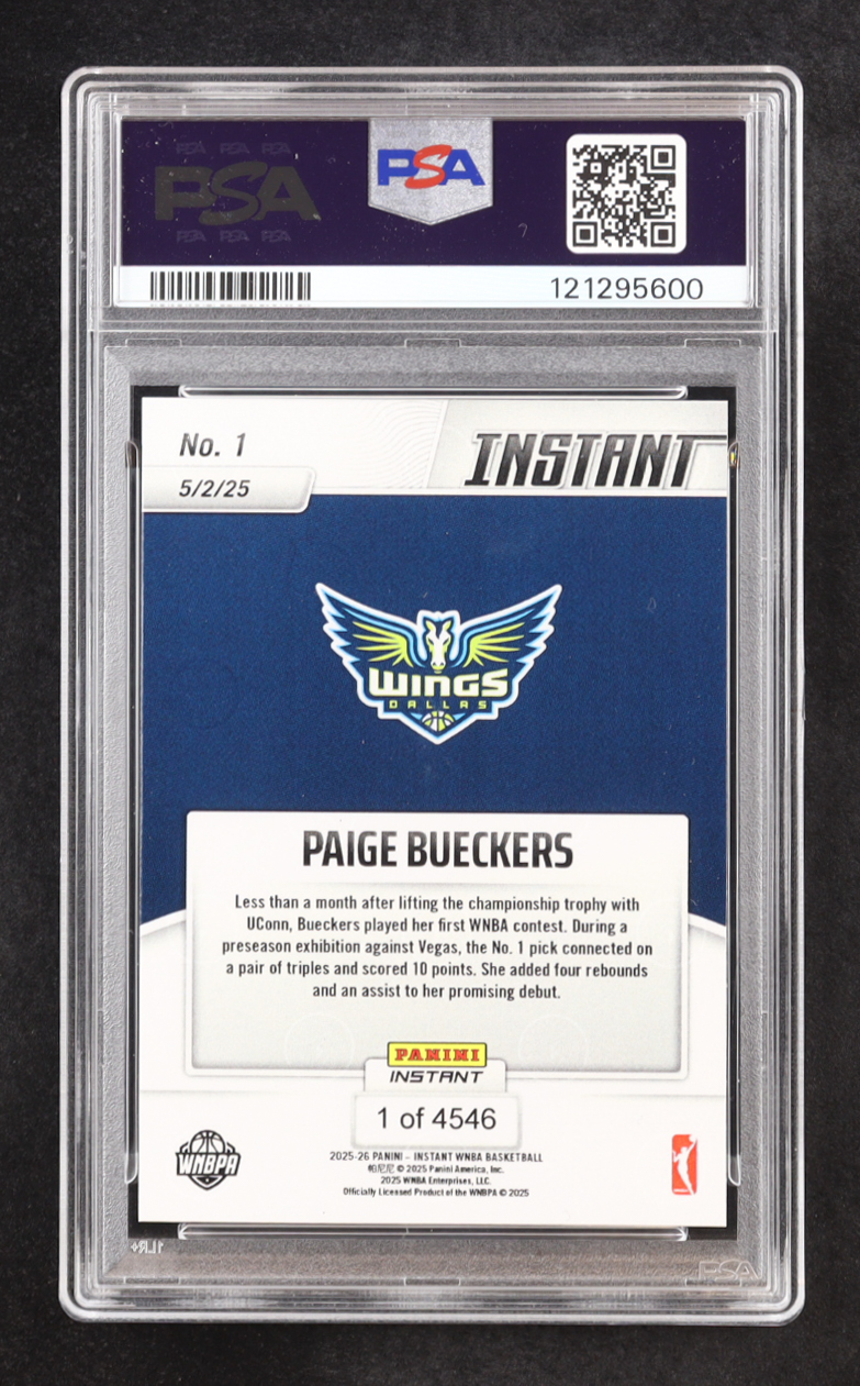 Paige Bueckers 2025 Panini Instant WNBA #1 RC (PSA 10) at PristineAuction.com Paige Bueckers 2025 Panini Instant WNBA #1 RC (PSA 10) at PristineAuction.com