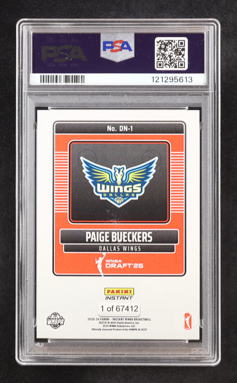 Paige Bueckers 2025 Panini Instant WNBA Draft Night #DN1 RC (PSA 10) at PristineAuction.com Paige Bueckers 2025 Panini Instant WNBA Draft Night #DN1 RC (PSA 10) at PristineAuction.com