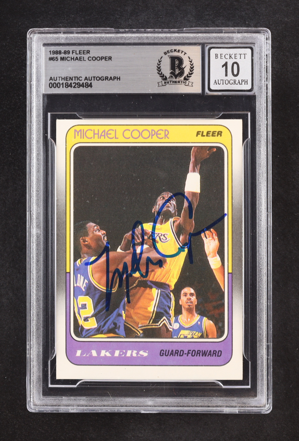 Michael Cooper Signed 1988-89 Fleer #65 (BGS | Autograph Graded BGS 10) at PristineAuction.com Michael Cooper Signed 1988-89 Fleer #65 (BGS | Autograph Graded BGS 10) at PristineAuction.com