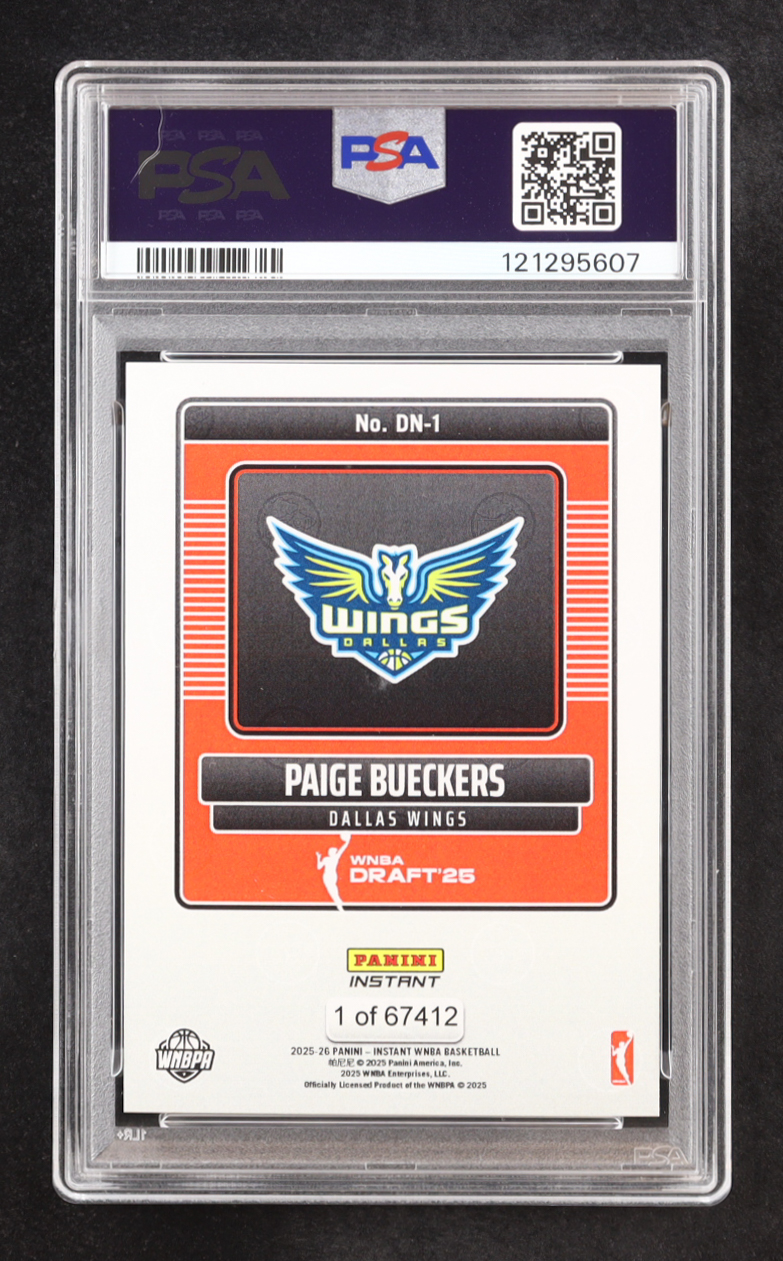 Paige Bueckers 2025 Panini Instant WNBA Draft Night #DN1 RC (PSA 10) at PristineAuction.com Paige Bueckers 2025 Panini Instant WNBA Draft Night #DN1 RC (PSA 10) at PristineAuction.com