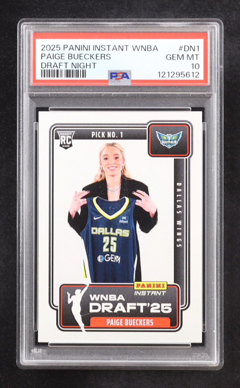 Paige Bueckers 2025 Panini Instant WNBA Draft Night #DN1 RC (PSA 10) at PristineAuction.com Paige Bueckers 2025 Panini Instant WNBA Draft Night #DN1 RC (PSA 10) at PristineAuction.com